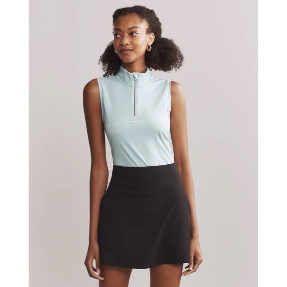 Rhone Blue Cloud Course to Court Sleeveless Zip Mock - Picture 1 of 7
